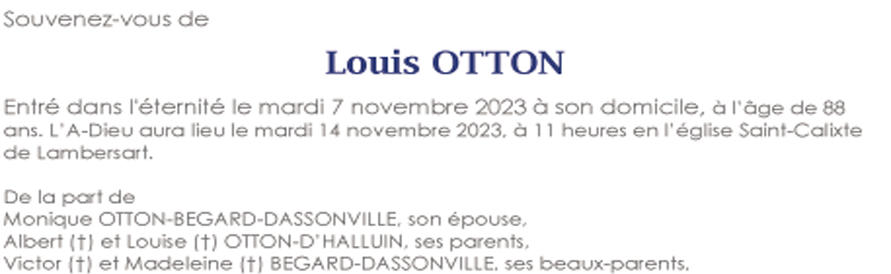Décès de Louis OTTON de la 36ème promotion