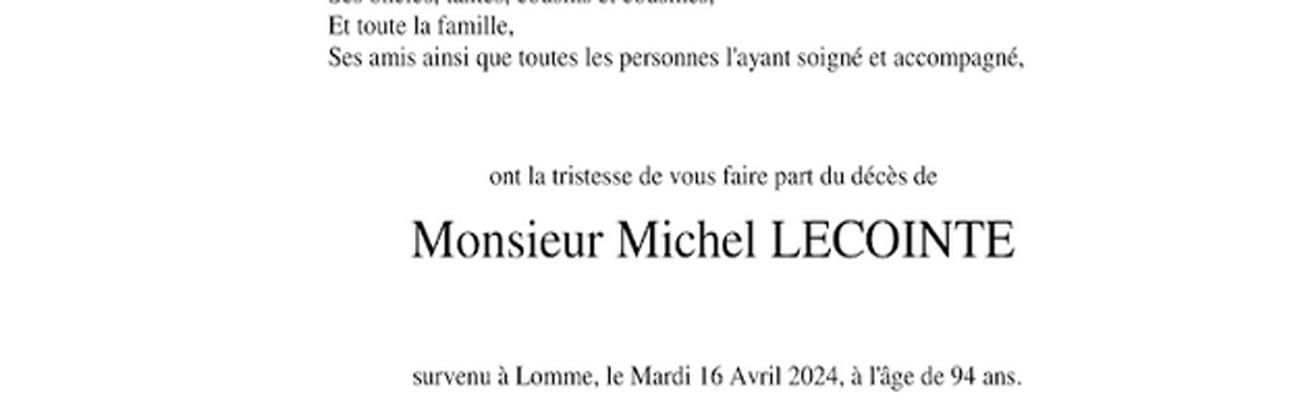 Décès de Michel LECOINTE de la 31ème promotion