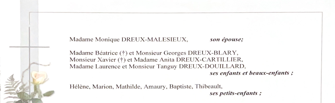 Décès de Lucien DREUX