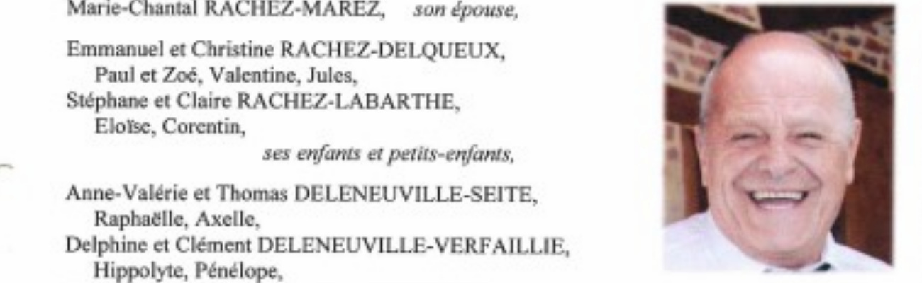 Décès de Jean-Paul RACHEZ, ancien élève de l&rsquo;EPIL (47ème) et ancien professeur de mécanique
