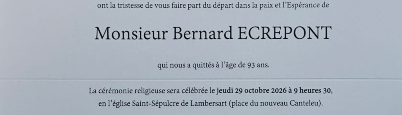 Décès de Bernard ECREPONT de la 34ème promotion